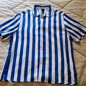 Blue Striped Summer Shirt - L